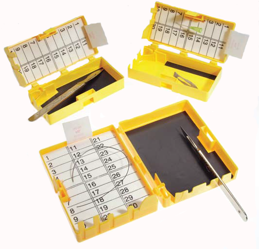 Nadel und Klingensammler, Magnet + Schaumstoff, 10 Zählfelder w/BR small