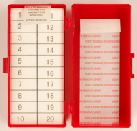 Nadel und Klingensammler, Schaumstoff / Haftstreifen, 20 - 40 Zählfelder