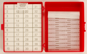 Nadel und Klingensammler, Schaumstoff / Haftstreifen, 40 - 80 Zählfelder