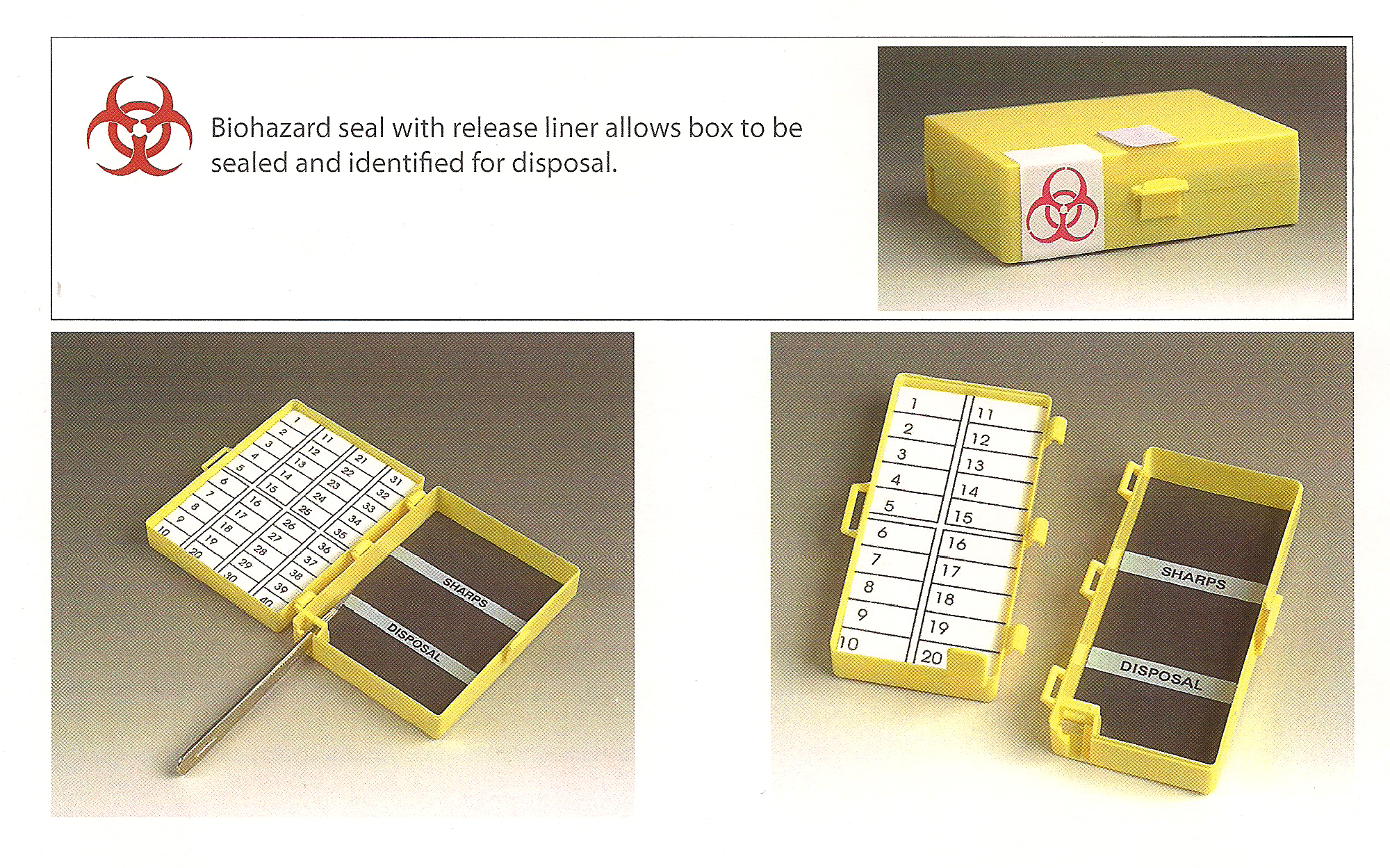 Nadel und Klingensammler, Magnet/Schaumstoff, 40 Zählfelder w/BR