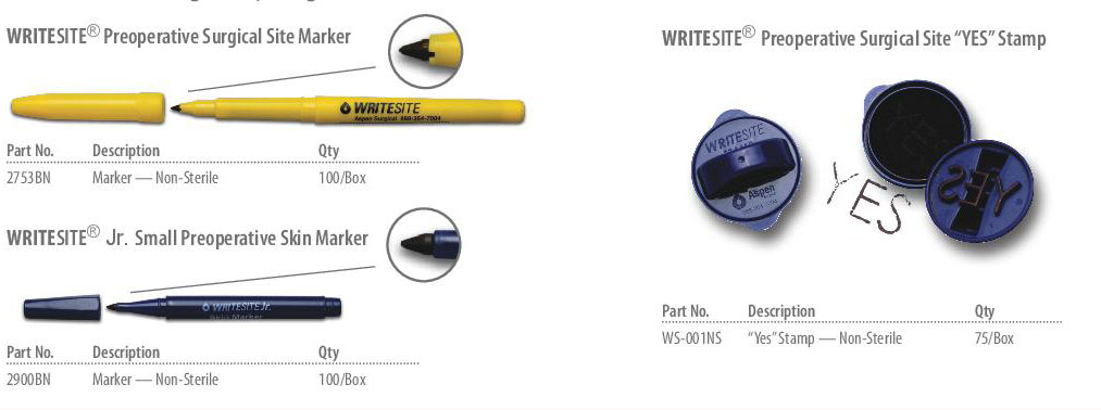Hautmarkierstift "Writesite™", präoperativ, klein