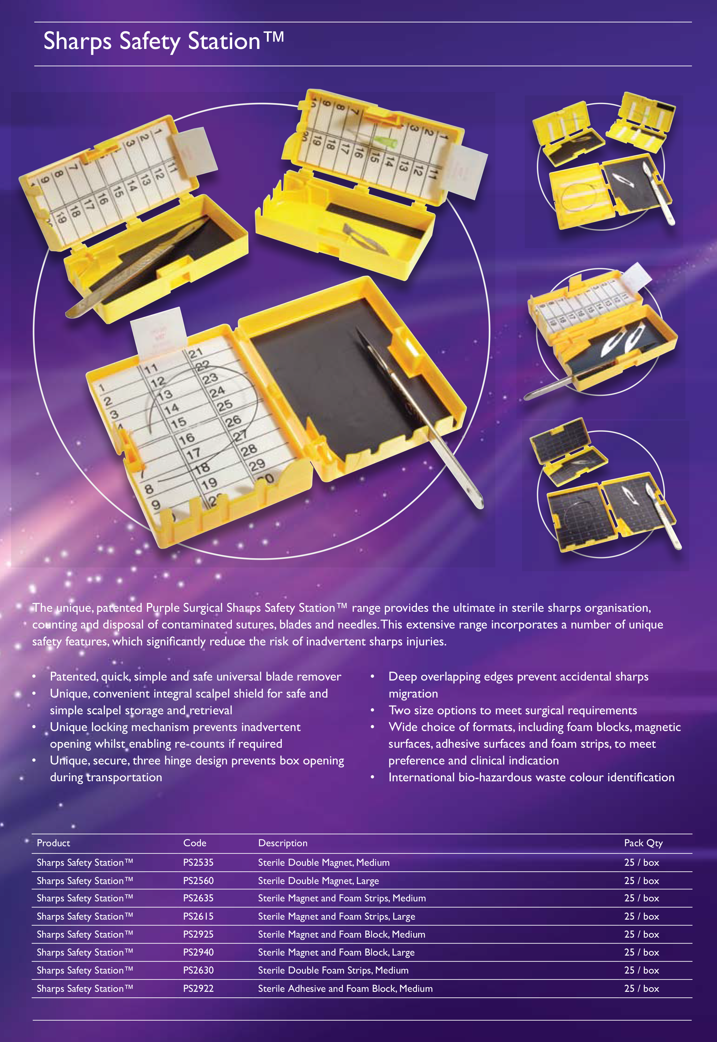 Nadel und Klingensammler, Magnet + Schaumstoff, 10 Zählfelder w/BR small