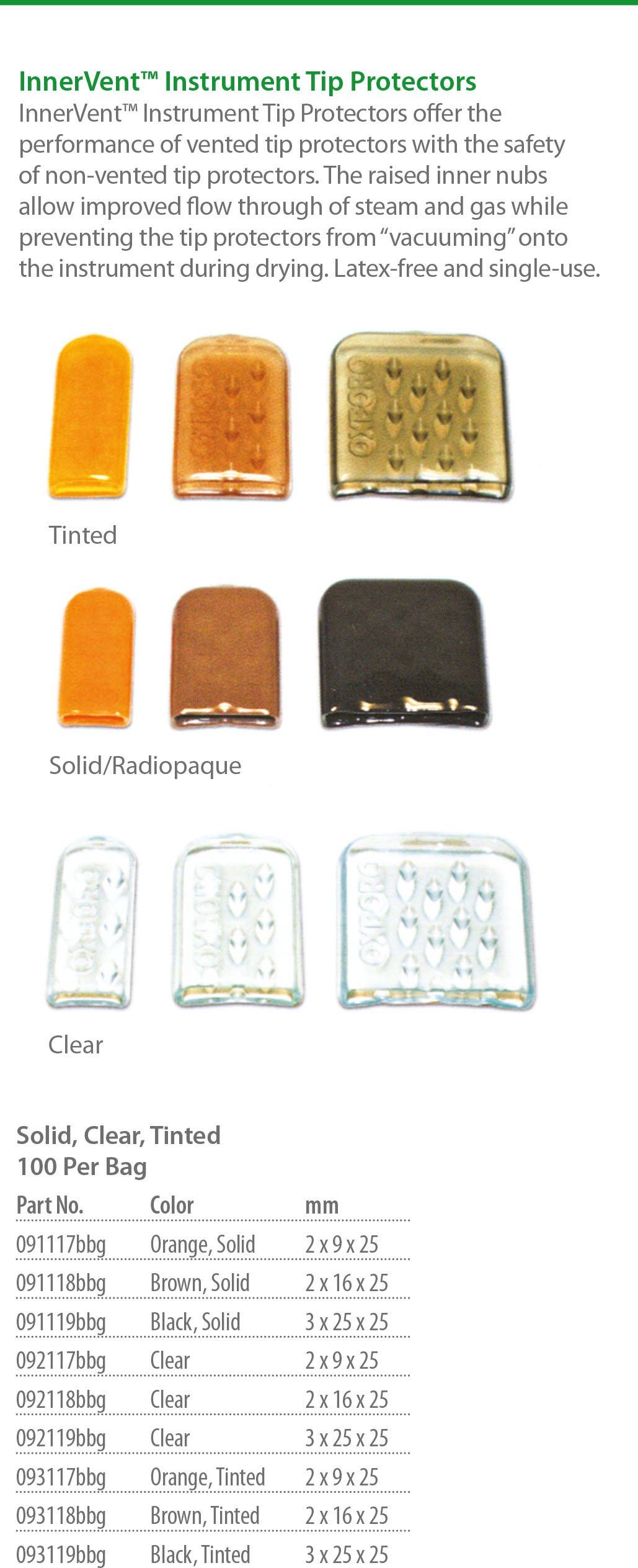 InnerVent ™ Instrumentenspitzenschutz orange getönt