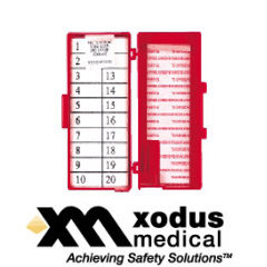Nadel und Klingensammler, Schaumstoff / Haftstreifen, 20 - 40 Zählfelder, mit Klingenentferner